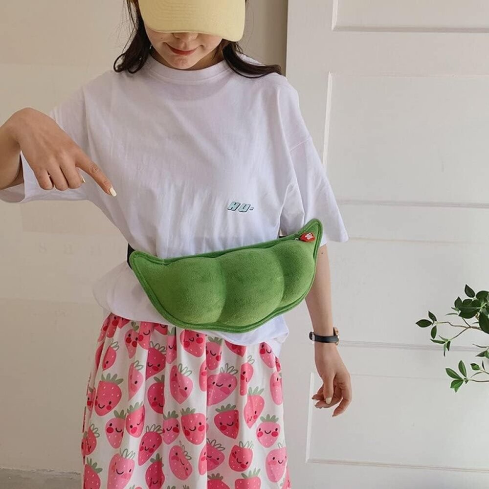 Small Crossbody Bag Funny Pea Shaped Shoulder Bag Lightweight Chest Bag Cute - Picture 6 of 8